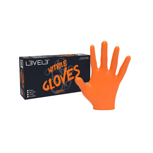 L3vel 3 Guantes De Nitrilo - Naranja, Large