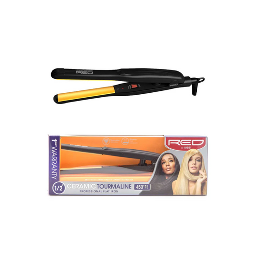 Red Ceramic Flat Iron 1/2